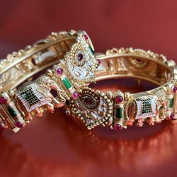 Indian/Bollywood/Pakistani/Rajwada Style Openable Bangle Kada Set