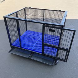 (New) $180 Large Folding Heavy Duty Dog Cage Crate Kennel, Single-Door, 41x31x34” 