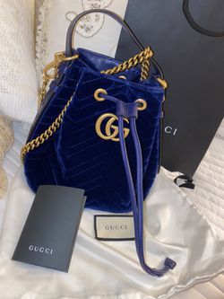 Authentic velvet blue Gucci bag