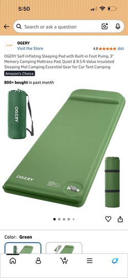 OGERY Self-Inflating Sleeping Pad with Built-in Foot Pump,