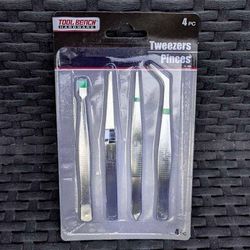NEW assorted set of 4 precision tweezers forceps pickups hand tools