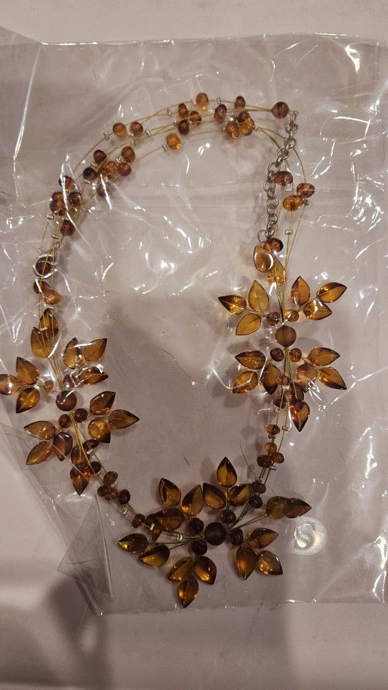 Amber Floral Necklace