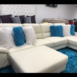 *Ad Special*---St Tropez Sophisticated Leather Sectional Sofa W/Ottoman---Now $1099---Delivery And Easy Financing Available 