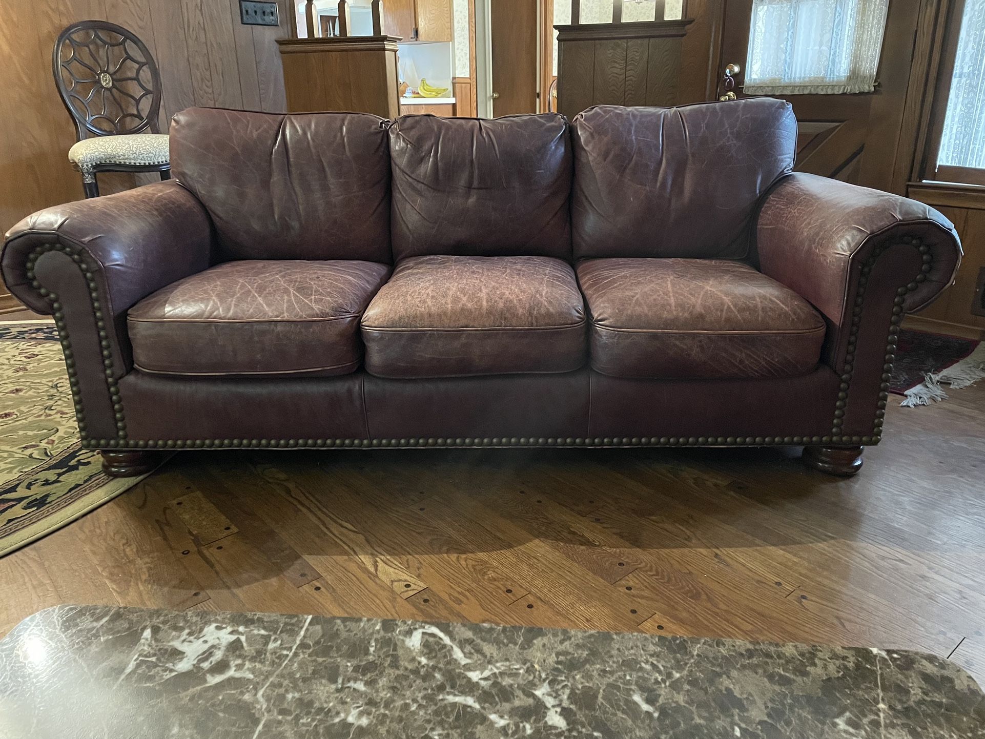 Hancock & Moore Leather sofa couch chair ottoman