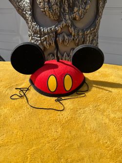 Vintage Disney Mickey Mouse Ears Hat With Elastic One Size