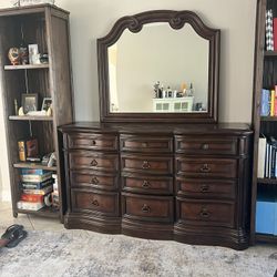 Hardwood Dresser And Mirror
