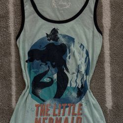 Disney The Little Mermaid Women's Sleeveless Tank Top Light Green Black
