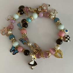 Exotic Gemstone Double Wrap Bracelets With  14 K Gold filled Cha