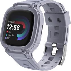 Band Compatible for Fitbit Versa 4/ Fitbit Versa 3/Fitbit Sense 2/ Fitbit Sense 1/ Fitbit Sense Replacement with Case