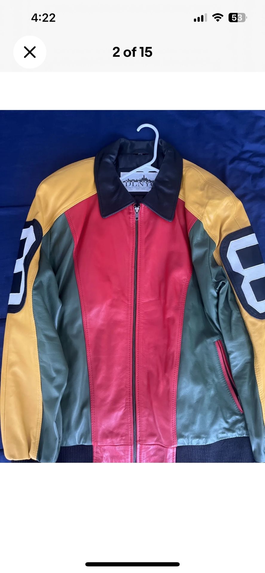 Daniels Leather New York City 4xl Original 8 Ball Jacket Fits Like 3XL
