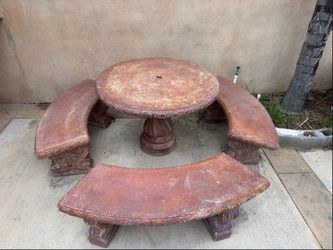 Outside Vintage Table With Bench