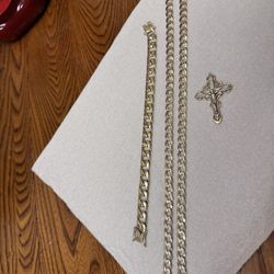 necklace, bracelet.dige 14 kt solid genuine gold