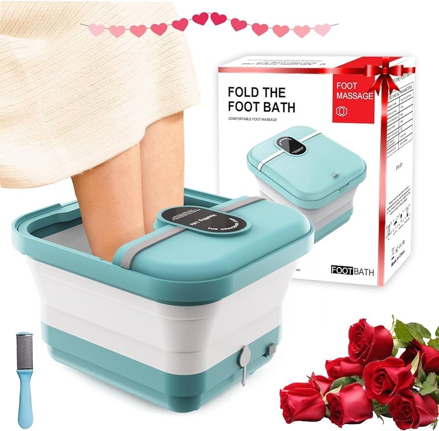 Brand New in Box Foot Spa Bath Massager with 8 Massage Rollers,Collapsible Foot Spa with Heat,Pedicure Foot Soaking Tub,Husband/Men Valentines Day Gif