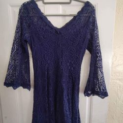 C Kollection Blue Lace Dress
