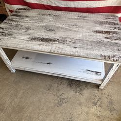 White Coffee Table with Shelf, Excellent Shape 