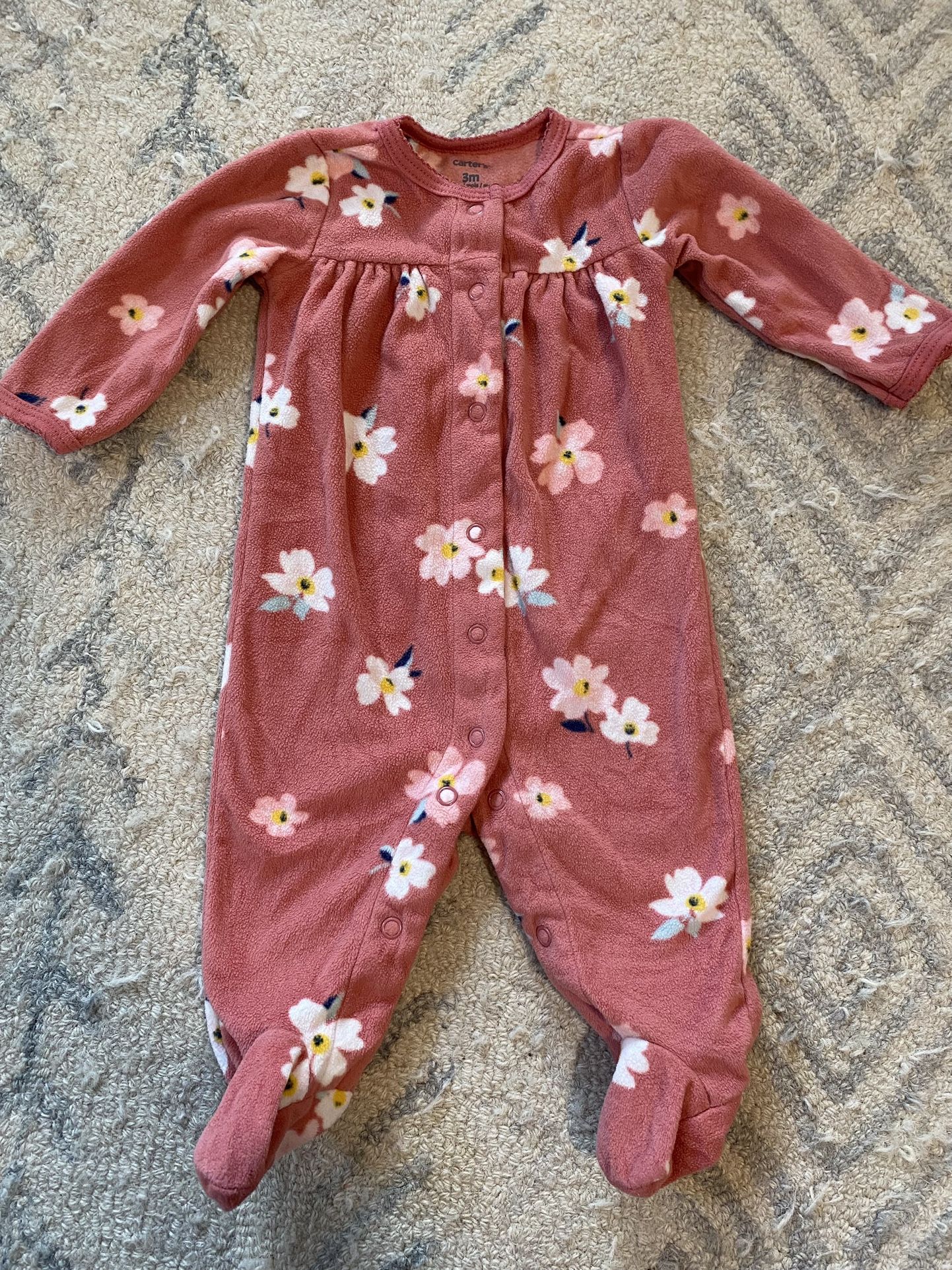 Baby Girls Clothes 3 Months Fleece Outfit Carter’s Floral Jumpsuit Romper