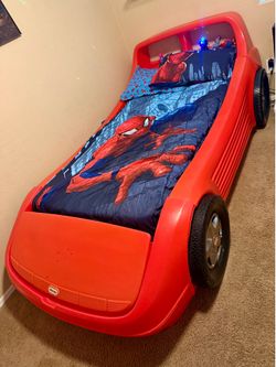 Bed twin little tikes car storage shelf