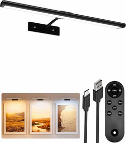 EZVALO Picture Light for Wall 4800mAh Rechargeable Wireless Remote Battery Light, 16” Dimmable
