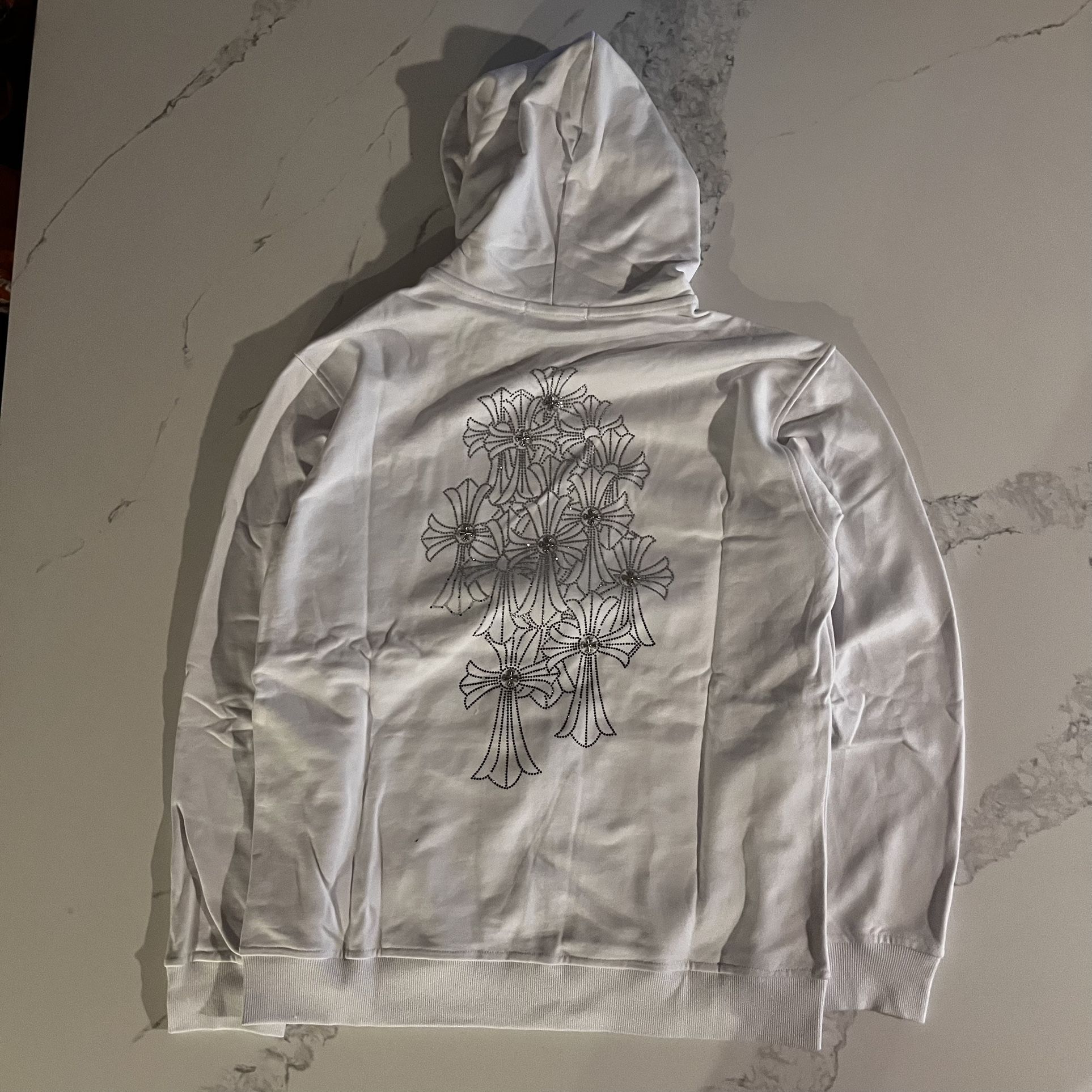 Chrome Hearts White Rhinestone Zip up Size L