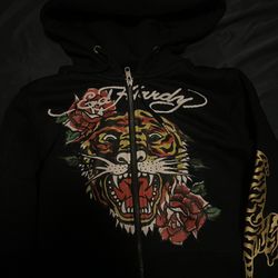 ED hardy Black Zip Up Tiger 