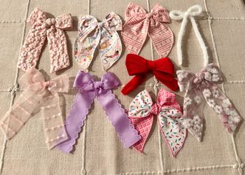 Girls Hair Bow Bundle - 9 Bows