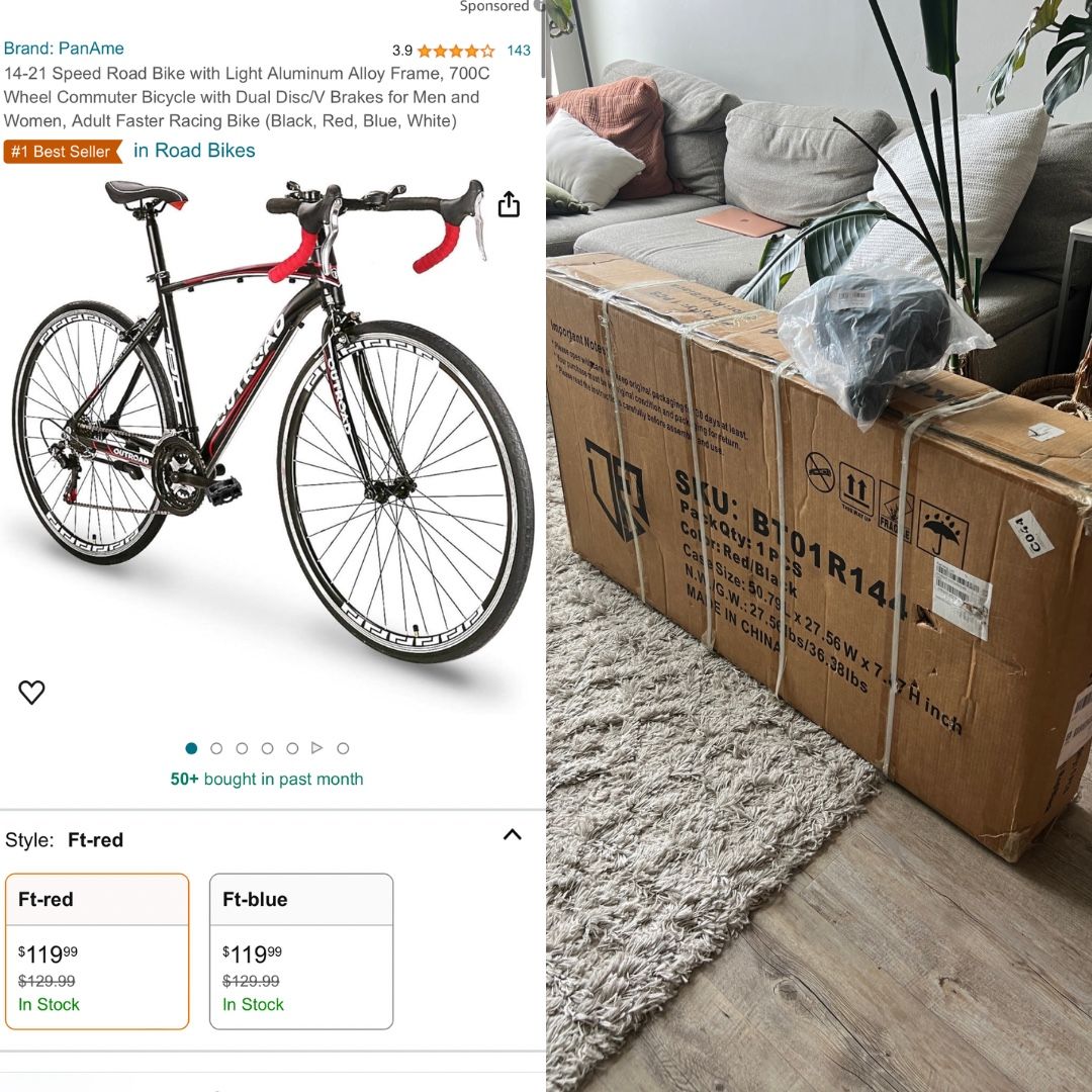 Road Bike & Extra Cushion Seat IN BOX NEVER USED