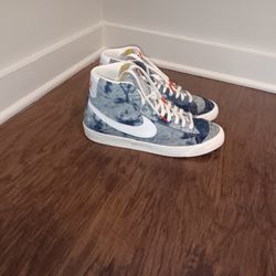 Nike Wmns Blazer Mid 77 Washed Denim Blue & White Size 11