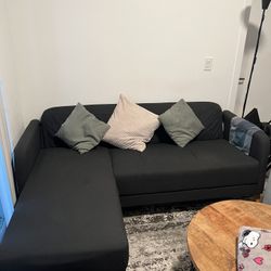 LINANÄS Sofa with Chaise – Dark Gray (IKEA)