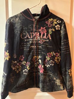 Capilia Floral Print Full-Zip Hoodie Jacket