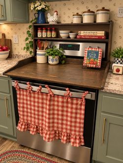 Rustic Wood Stove Top Shelf