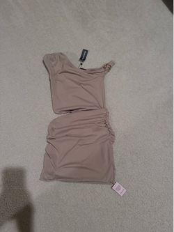 Pretty Little Thing (PLT) Brown Rushed Dress