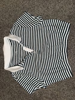 Offline by Aerie Striped Cropped Polo Sweatshirt Size S