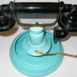 Antique Clay Telephone Art