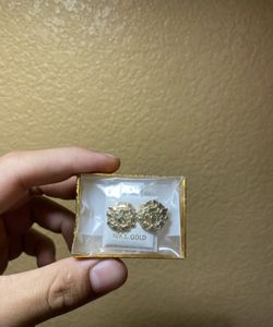 Large Gold Nugget Earrings