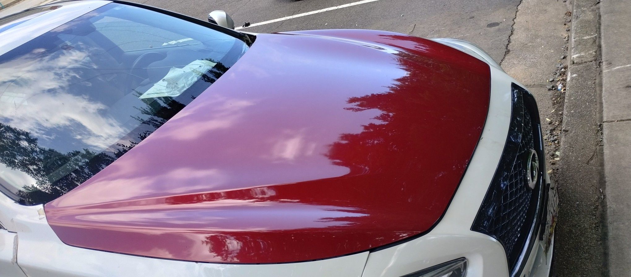 2014-2017 Infiniti Q50 Hood in Beautiful Red Color. HOOD ONLY.