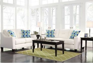 New All White Fancy Couch and Loveseat also Sectional Deals Available Now