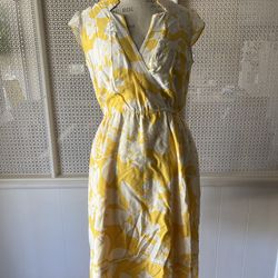 Women’s Adrianna Papell Yellow Floral Cap Sleeve Summer Dress
