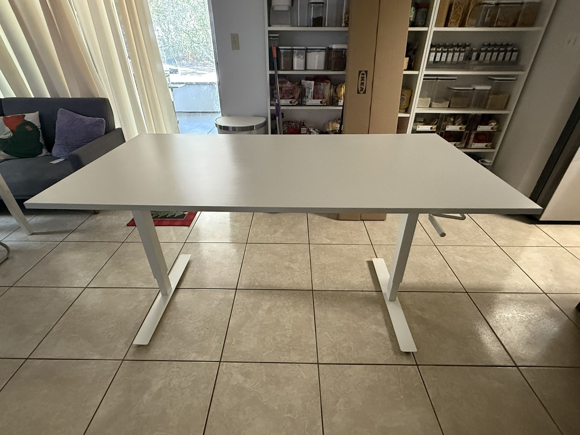 White Adjustable Desk