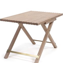 Folding Camping Table – Wood Slat Top – w/ Carry Bag – Compact