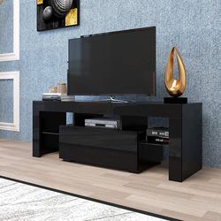51” Black LED TV / Media Stand w/ Storage Cabinet [NEW IN BOX] **