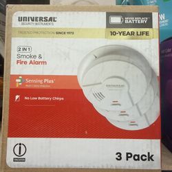 3-Pack) 10-Year Battery Powered Smoke and Fire Detector with Ionization Sensor