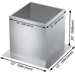 Roof Curb for Exhaust Fan-19” Square x 20”High Flat Roof Curb,18 Gauge Galvanized Steel Construction