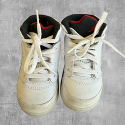 Nike Air Jordan 5 Retro TD White Cement Size 7C Toddler Sneakers 440890-104