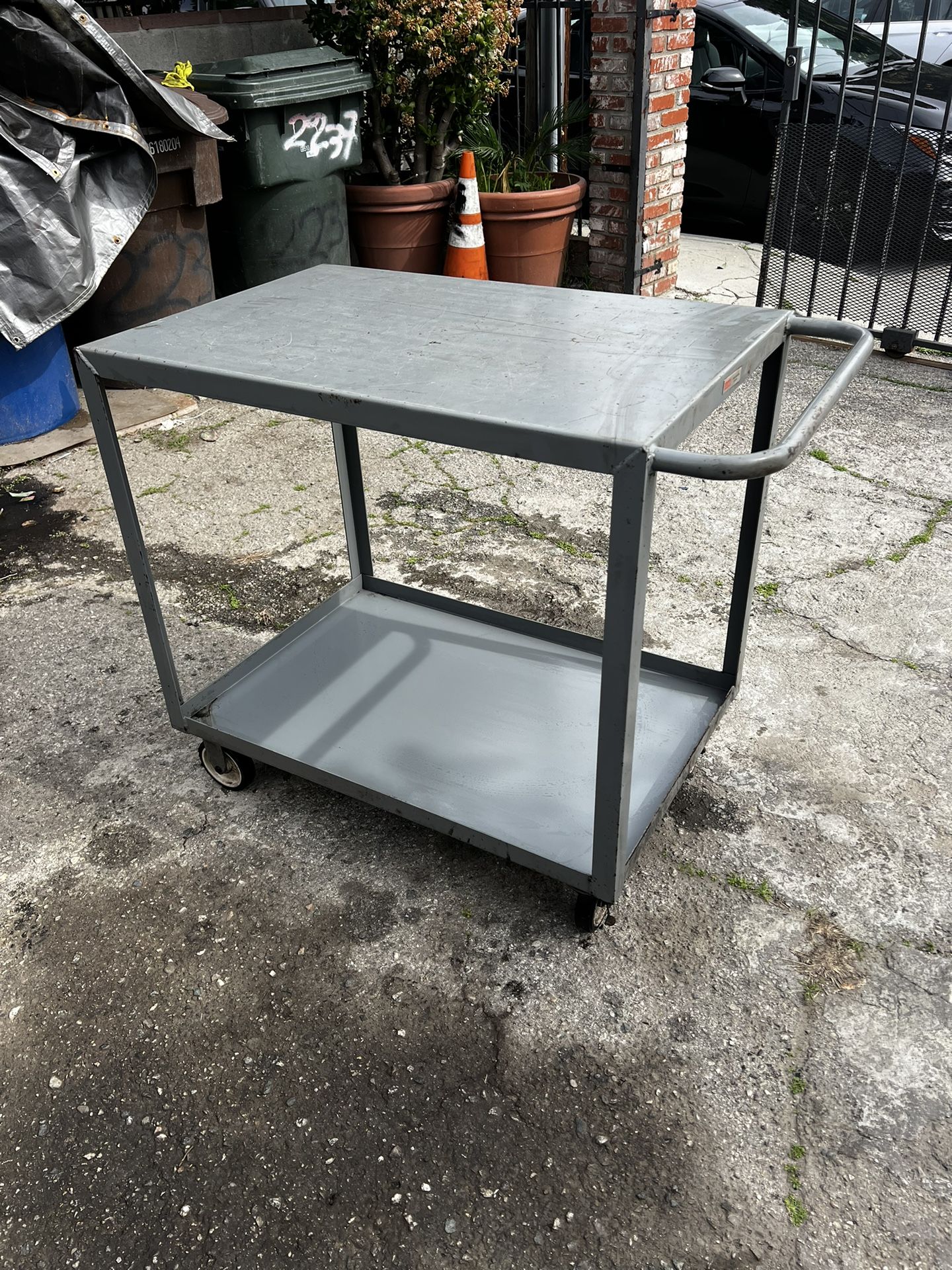 ULine Welded Steel Flat Shelf Cart 42x24x35