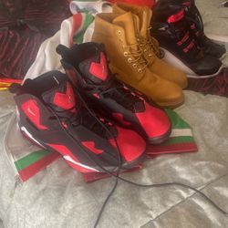 Jordan and Timberlain and converse shoes