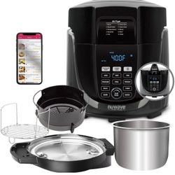Nuwave Duet Pressure Cook and Air Fryer Combo Cook; Stainless Steel Pot & Rack; Non-Stick Air Fryer Basket; Steam, Sear, Saute, Slow Cook, Roast, Gril