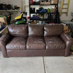 Crate & Barrel Leather Couch