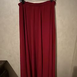 Red floor length skirt