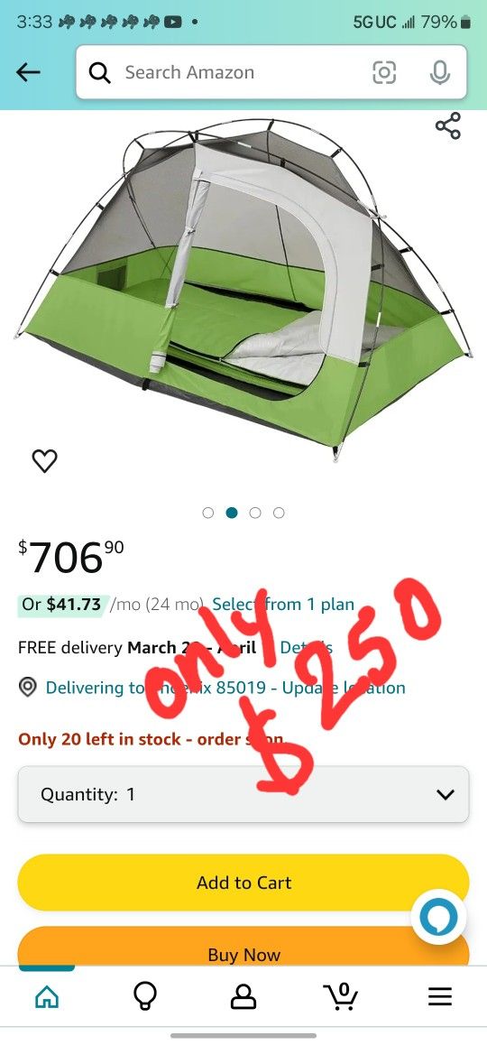 Campaign Tent. 4 Pieces New Never Used