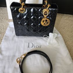 Lady Dior VGL Handbag - Med/Noir